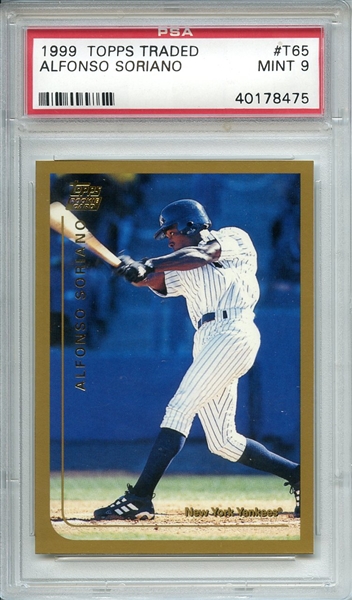 1999 TOPPS TRADED T65 ALFONSO SORIANO PSA MINT 9