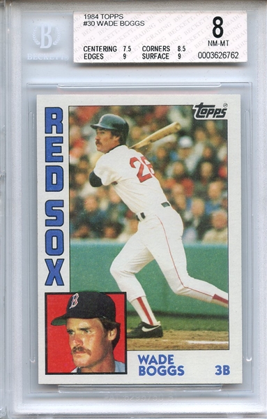 1984 TOPPS 30 WADE BOGGS BGS NM-MT 8