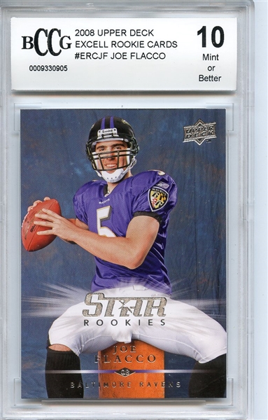 2008 UPPER DECK EXCELL JOE FLACCO RC BCCG 10