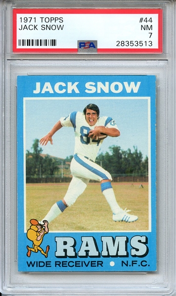 1971 TOPPS 44 JACK SNOW PSA NM 7