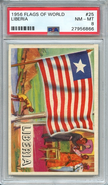 1956 FLAGS OF WORLD 25 LIBERIA PSA NM-MT 8