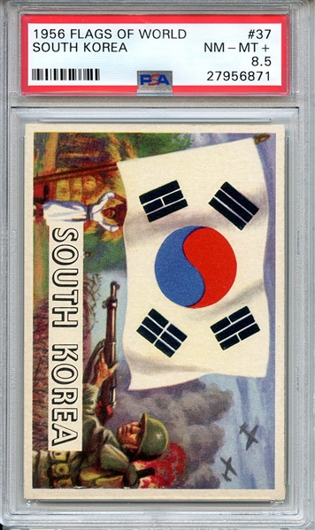 1956 FLAGS OF WORLD 37 SOUTH KOREA PSA NM-MT+ 8.5