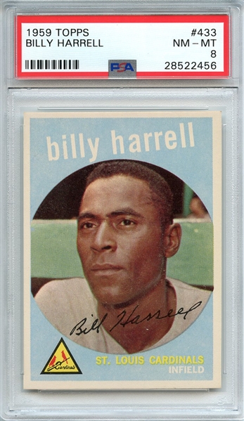 1959 TOPPS 433 BILLY HARRELL PSA NM-MT 8