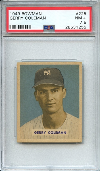 1949 BOWMAN 225 GERRY COLEMAN PSA NM+ 7.5