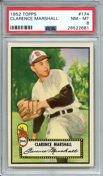 1952 TOPPS 174 CLARENCE MARSHALL PSA NM-MT 8