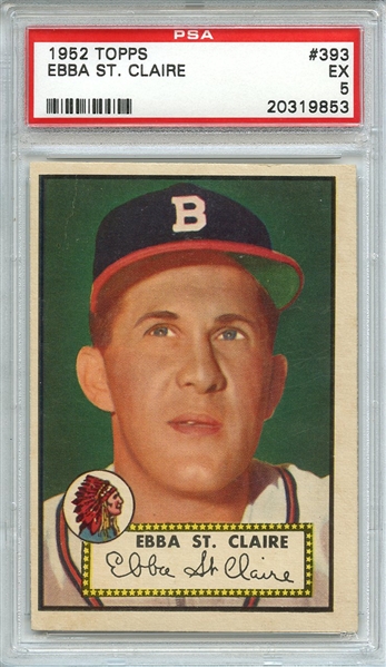 1952 TOPPS 393 EBBA ST. CLAIRE PSA EX 5