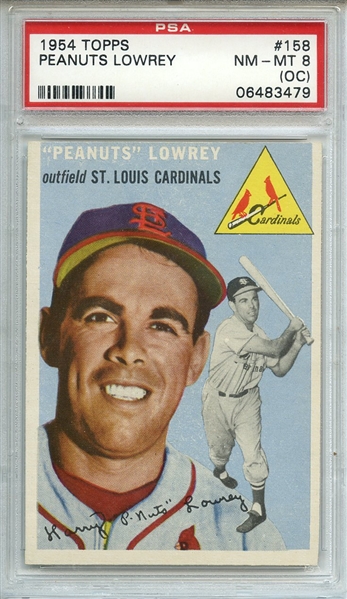 1954 TOPPS 158 PEANUTS LOWREY PSA NM-MT 8 (OC)