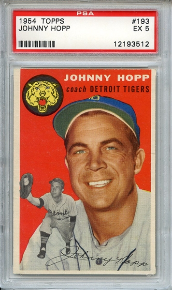 1954 TOPPS 193 JOHNNY HOPP PSA EX 5