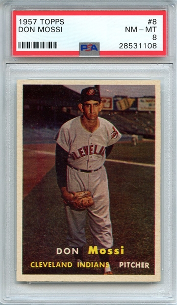 1957 TOPPS 8 DON MOSSI PSA NM-MT 8