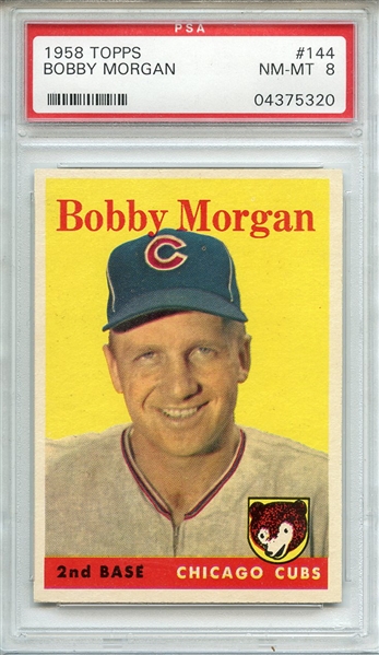 1958 TOPPS 144 BOBBY MORGAN PSA NM-MT 8
