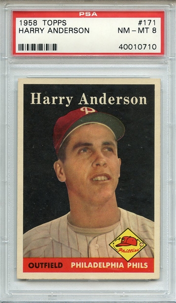 1958 TOPPS 171 HARRY ANDERSON PSA NM-MT 8