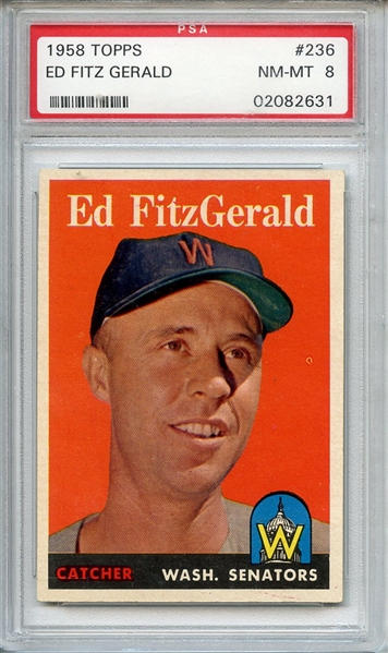 1958 TOPPS 236 ED FITZGERALD PSA NM-MT 8