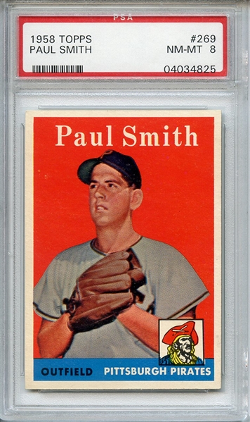 1958 TOPPS 269 PAUL SMITH PSA NM-MT 8