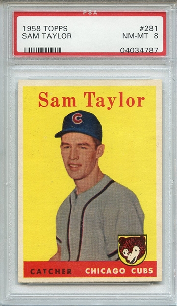 1958 TOPPS 281 SAM TAYLOR PSA NM-MT 8