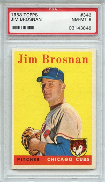 1958 TOPPS 342 JIM BROSNAN PSA NM-MT 8