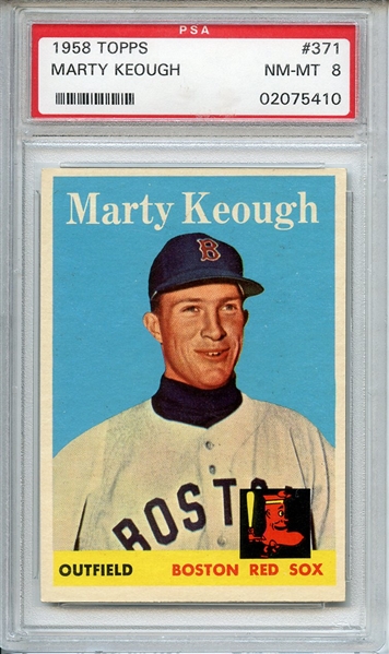 1958 TOPPS 371 MARTY KEOUGH PSA NM-MT 8