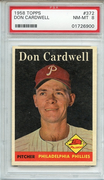 1958 TOPPS 372 DON CARDWELL PSA NM-MT 8