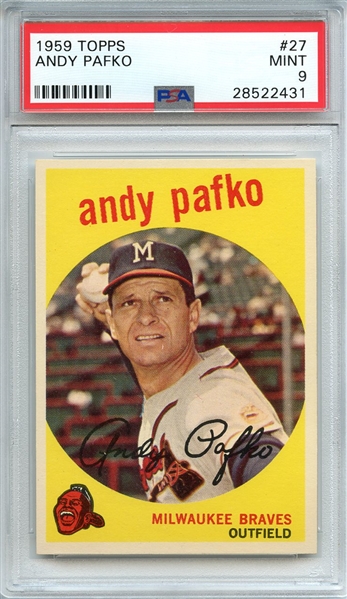 1959 TOPPS 27 ANDY PAFKO PSA MINT 9