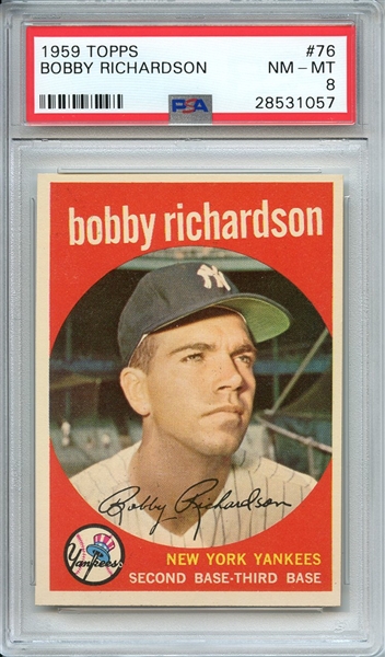 1959 TOPPS 76 BOBBY RICHARDSON PSA NM-MT 8