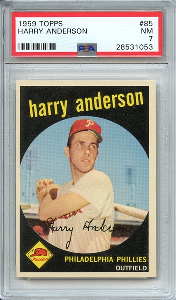 1959 TOPPS 85 HARRY ANDERSON PSA NM 7