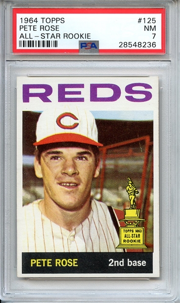 1964 TOPPS 125 PETE ROSE ALL-STAR ROOKIE PSA NM 7
