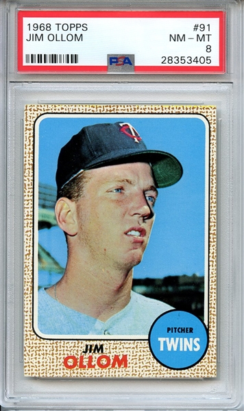 1968 TOPPS 91 JIM OLLOM PSA NM-MT 8