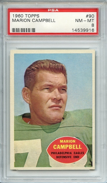 1960 TOPPS 90 MARION CAMPBELL PSA NM-MT 8