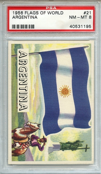 1956 FLAGS OF WORLD 21 ARGENTINA PSA NM-MT 8