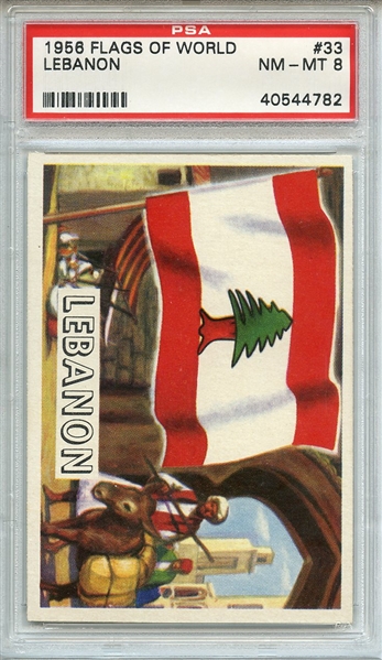 1956 FLAGS OF WORLD 33 LEBANON PSA NM-MT 8