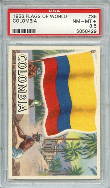 1956 FLAGS OF WORLD 35 COLOMBIA PSA NM-MT+ 8.5