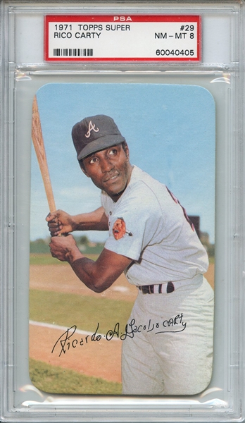 1971 TOPPS SUPER 29 RICO CARTY PSA NM-MT 8