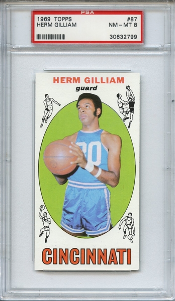 1969 TOPPS 87 HERM GILLIAM PSA NM-MT 8