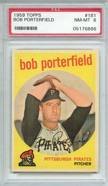 1959 TOPPS 181 BOB PORTERFIELD PSA NM-MT 8