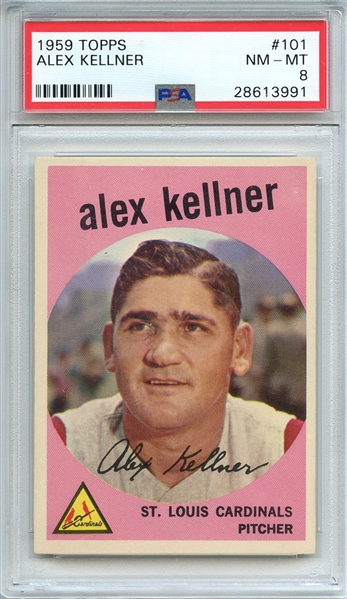 1959 TOPPS 101 ALEX KELLNER PSA NM-MT 8