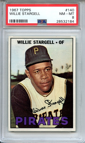 1967 TOPPS 140 WILLIE STARGELL PSA NM-MT 8