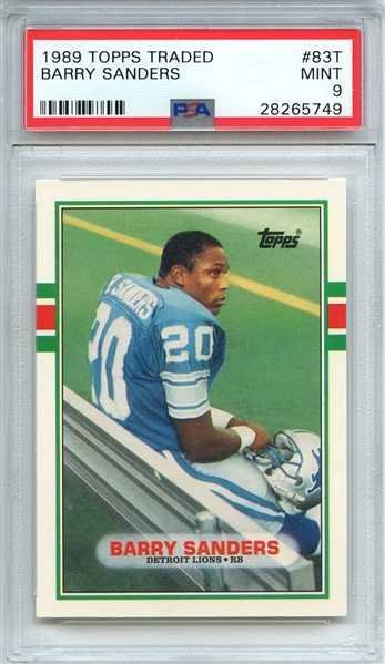 1989 TOPPS TRADED 83T BARRY SANDERS RC PSA MINT 9