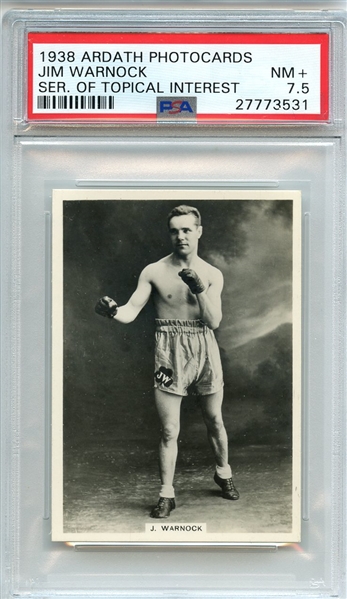 1938 ARDATH PHOTOCARDS SERIES OF TOPICAL INTEREST JIM WARNOCK SER. OF TOPICAL INTEREST PSA NM+ 7.5