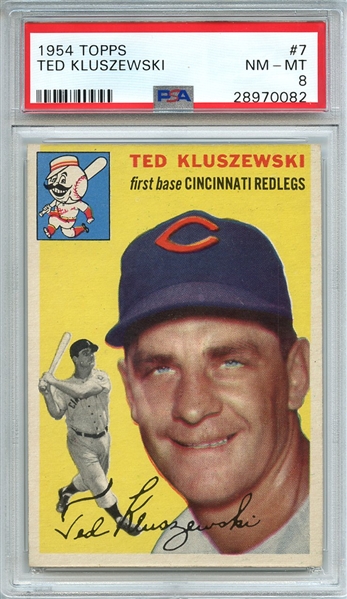 1954 TOPPS 7 TED KLUSZEWSKI PSA NM-MT 8