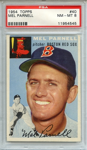 1954 TOPPS 40 MEL PARNELL PSA NM-MT 8