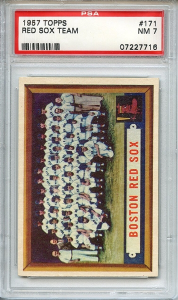 1957 TOPPS 171 RED SOX TEAM PSA NM 7