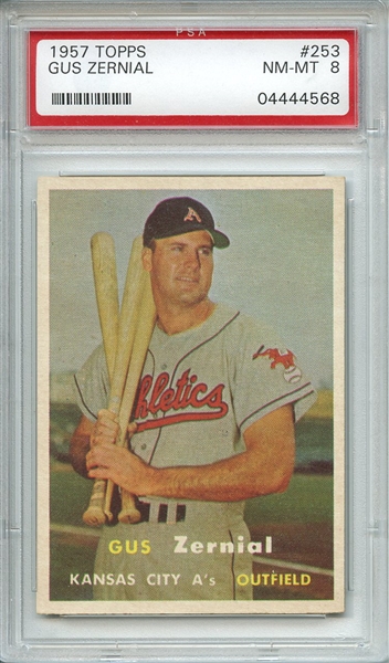 1957 TOPPS 253 GUS ZERNIAL PSA NM-MT 8