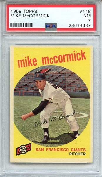 1959 TOPPS 148 MIKE McCORMICK PSA NM 7