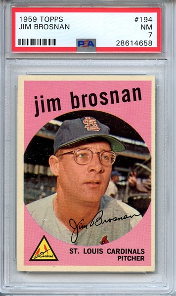 1959 TOPPS 194 JIM BROSNAN PSA NM 7
