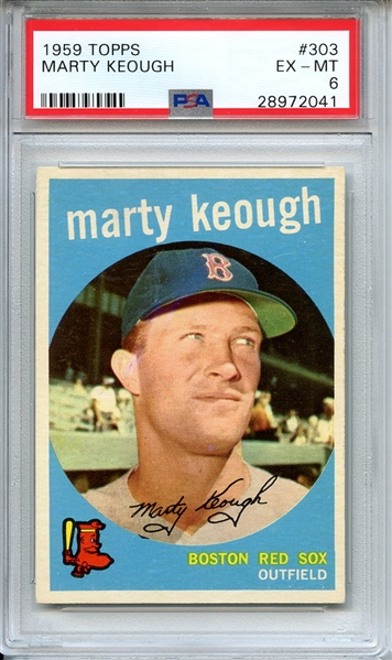 1959 TOPPS 303 MARTY KEOUGH PSA EX-MT 6