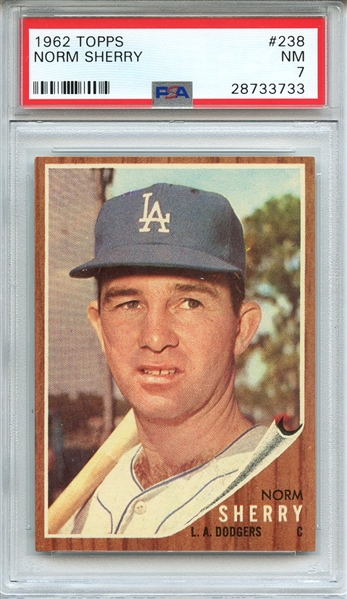 1962 TOPPS 238 NORM SHERRY PSA NM 7