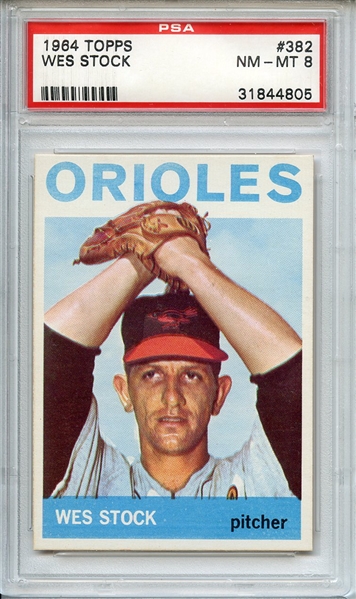 1964 TOPPS 382 WES STOCK PSA NM-MT 8