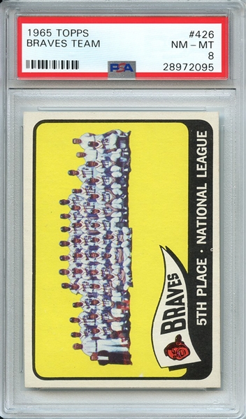 1965 TOPPS 426 BRAVES TEAM PSA NM-MT 8