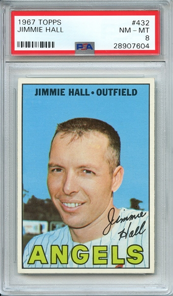 1967 TOPPS 432 JIMMIE HALL PSA NM-MT 8