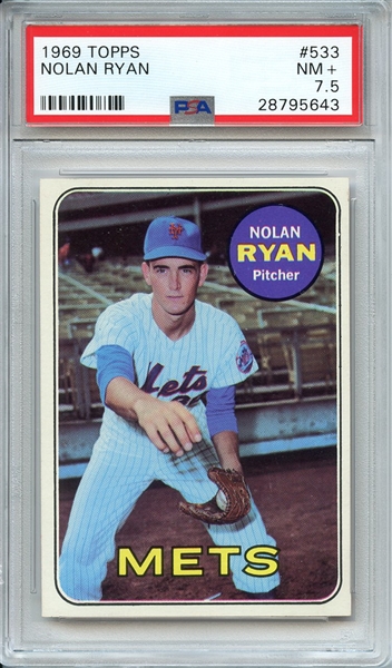 1969 TOPPS 533 NOLAN RYAN PSA NM+ 7.5