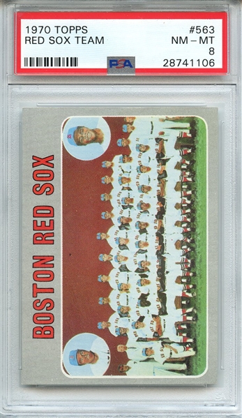 1970 TOPPS 563 RED SOX TEAM PSA NM-MT 8
